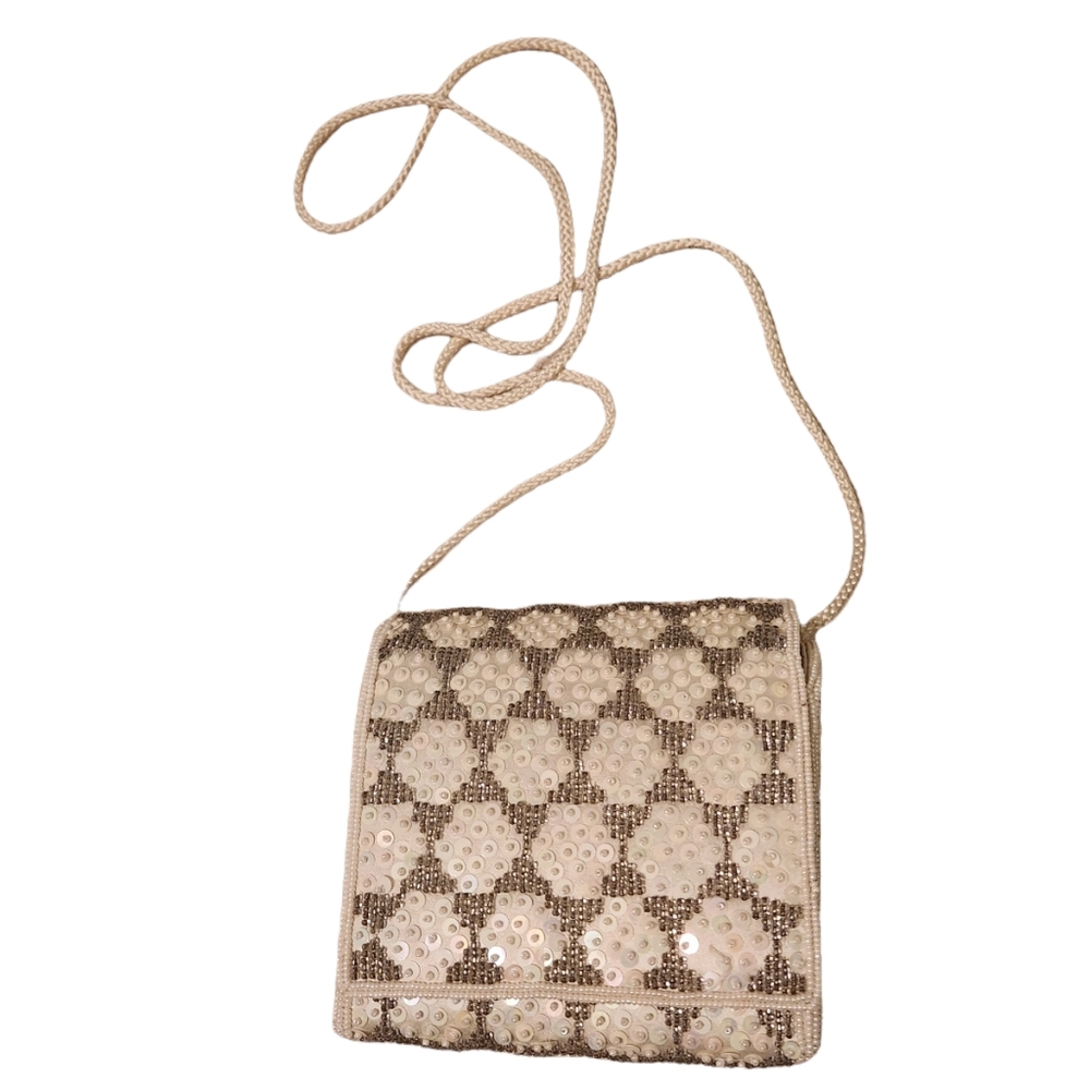 Inge Christopher Beaded Sequin Box Style Clutch P… - image 1